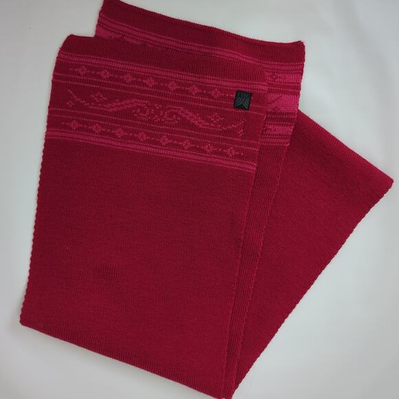 Dale of Norway Scarf 100% Wool Nordic Fair Isle Red Pink Winter Warm Neck Wrap - Picture 5 of 6